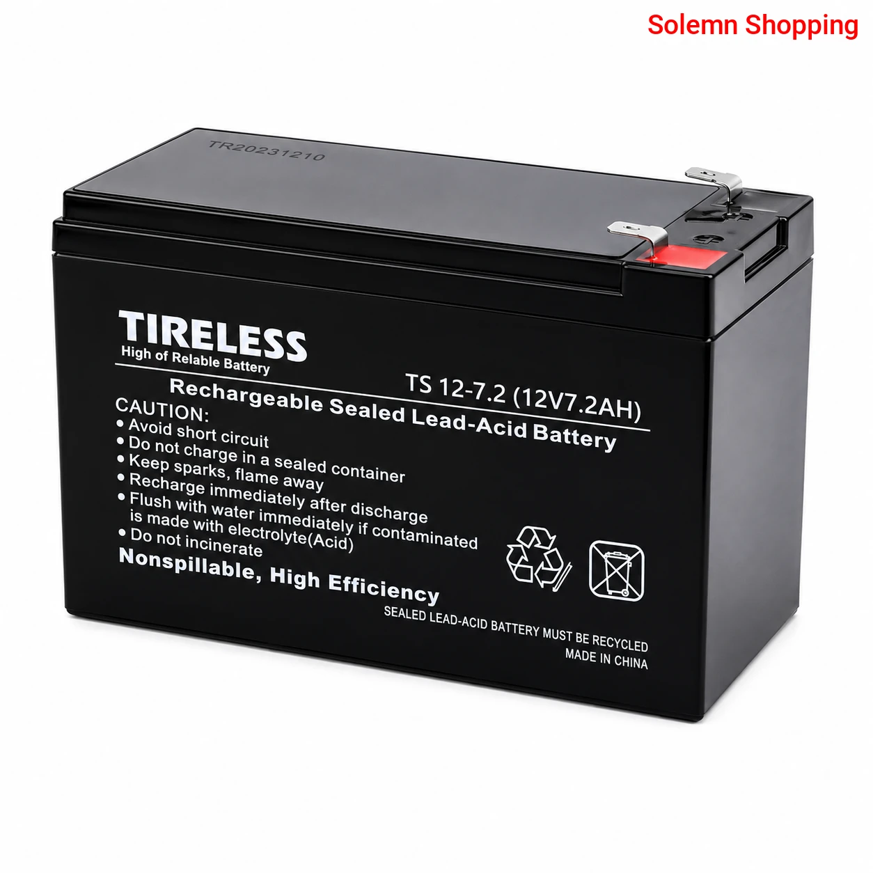 Tireless Rechargeable battery 12V 7.2Ah for UPS and Public Address System