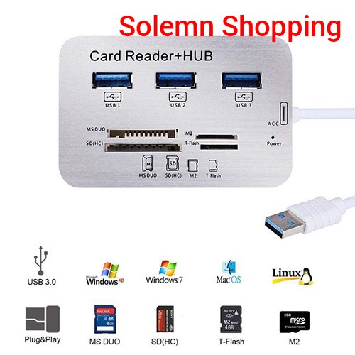 USB 3.0/3.1 Hub With Memory Card Reader