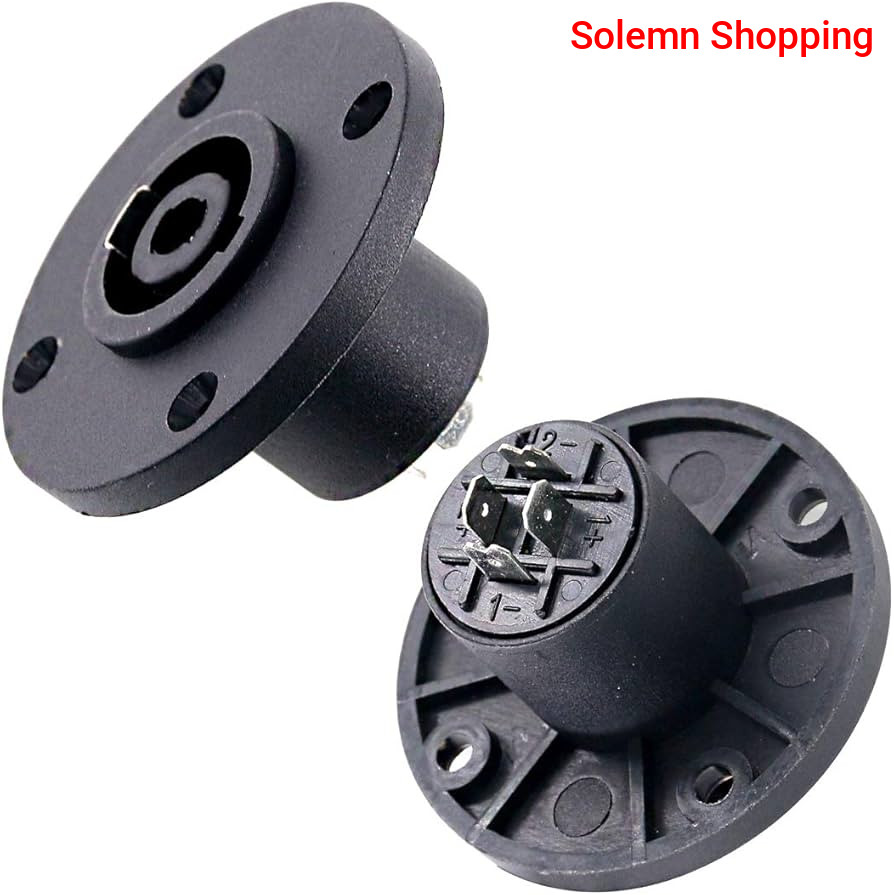 Speakon NL4 4-pin Female connector-  Round Panel Mount Connector