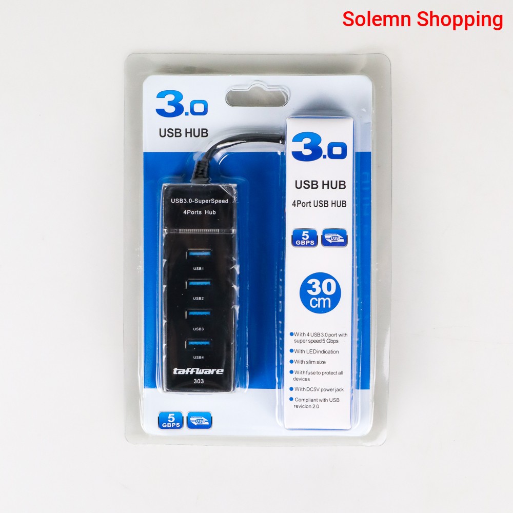 High Speed USB 3.0 4 Port Hub 30cm 5Gbps - Multi-purpose