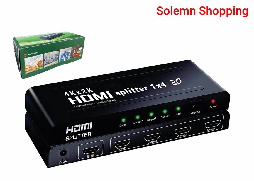 HDMI Splitter 1 in 4 Out HDTV  4K x2K Ultra High Definition 1080p