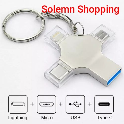 8GB Ultra OTG Micro USB Type-c Lightning 4 in 1 Flash Drive