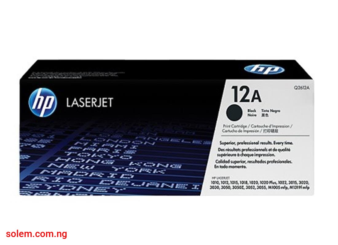 HP 12A Black Original Printer LaserJet Toner Cartridge