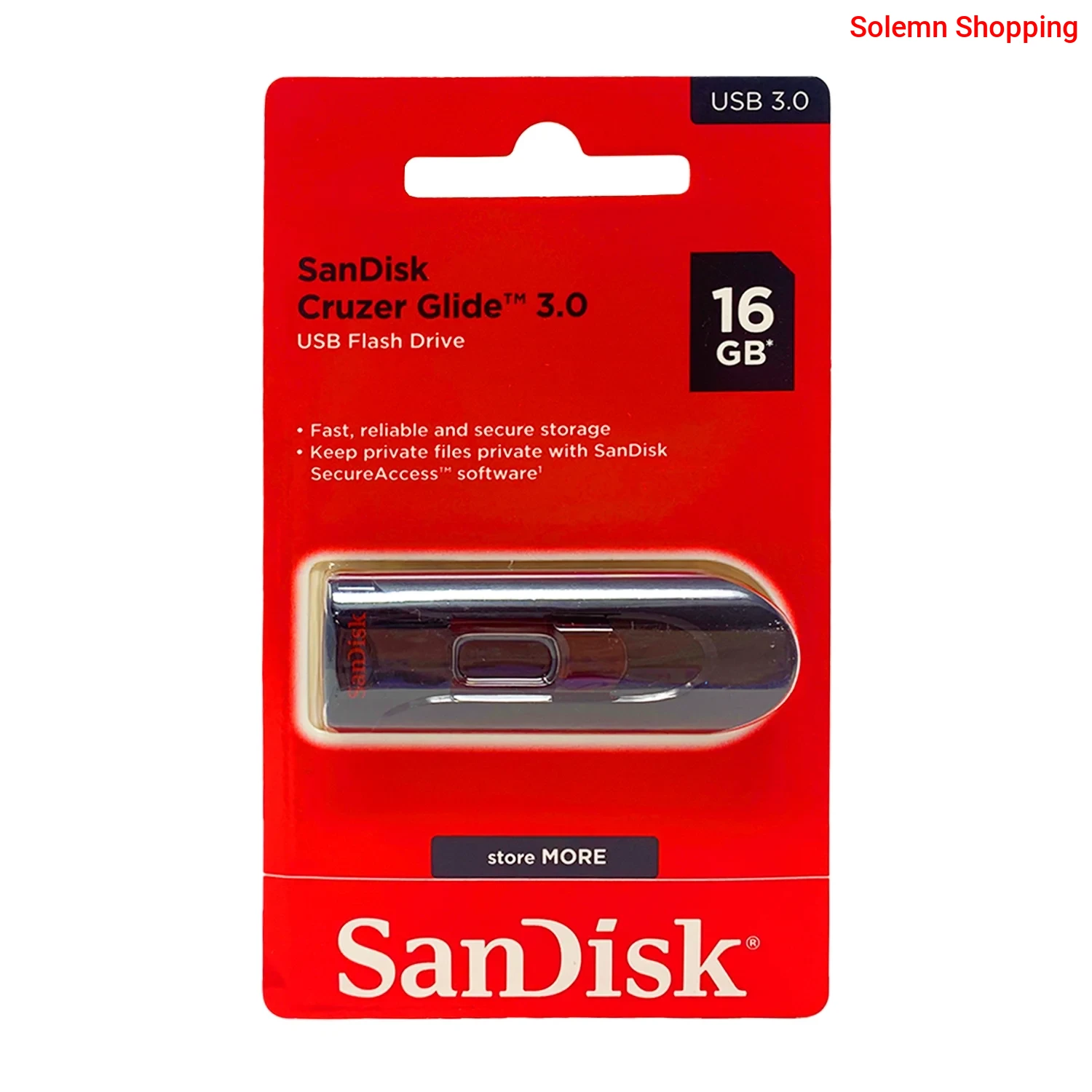SANDISK 16GB CRUZER GLIDE 3.0 USB FLASH DRIVE